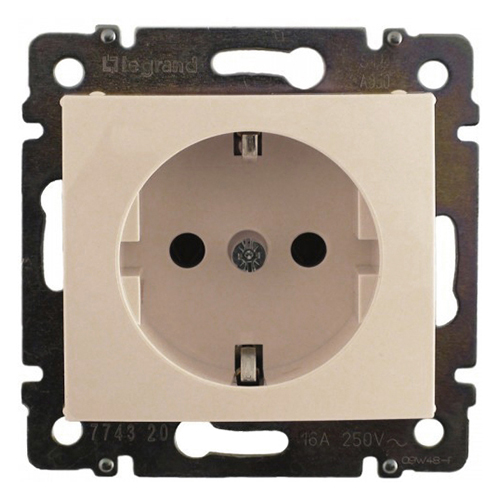 Силовая розетка - Valena - 2К+3 - на винтах - 10/16 А - 230/250 В~ - слоновая кость - арт. 774320 фото