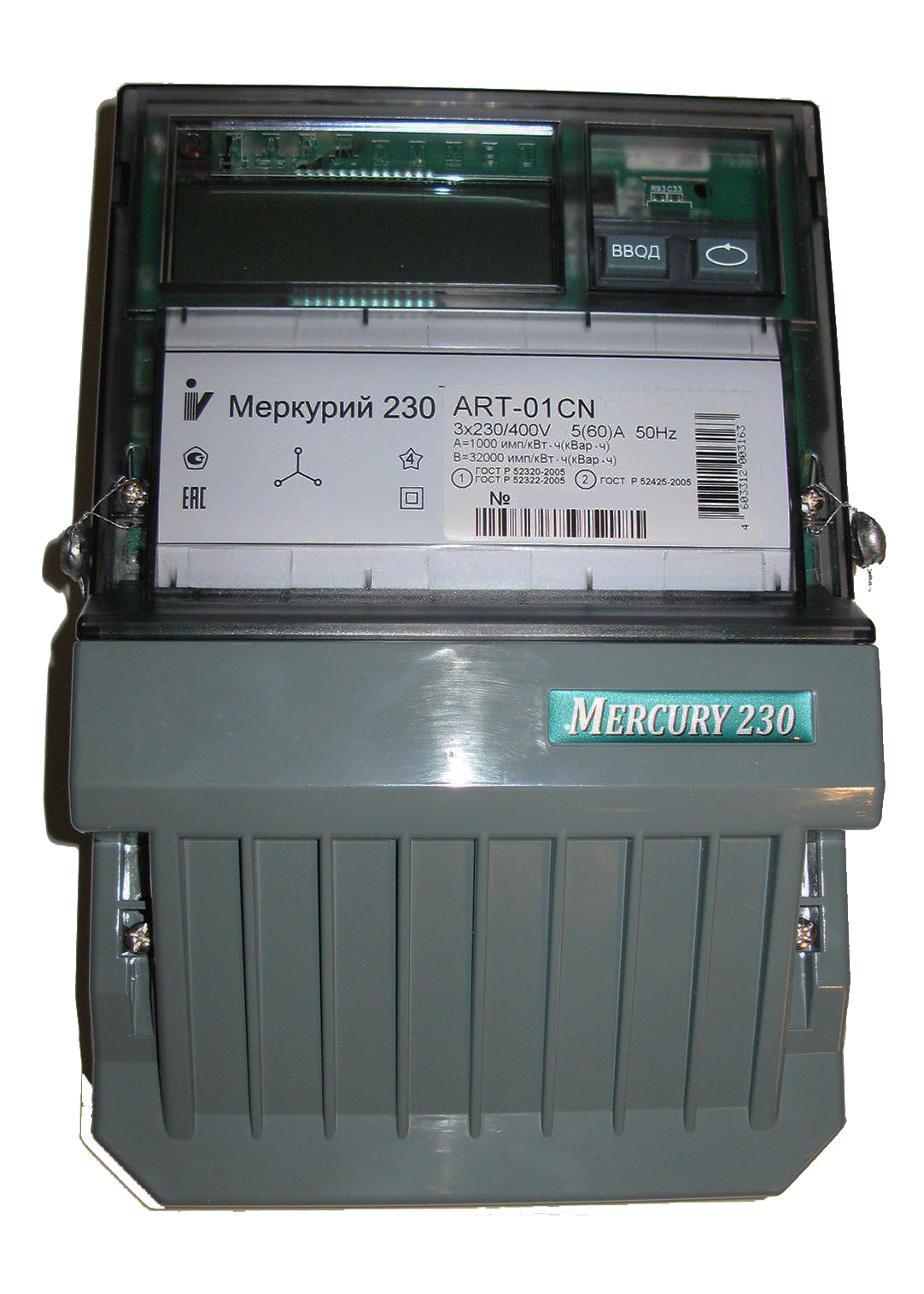 Электросчетчик Меркурий 230 ARТ-01 CN 3ф многотарифный 5(60)А ЖКИ фото