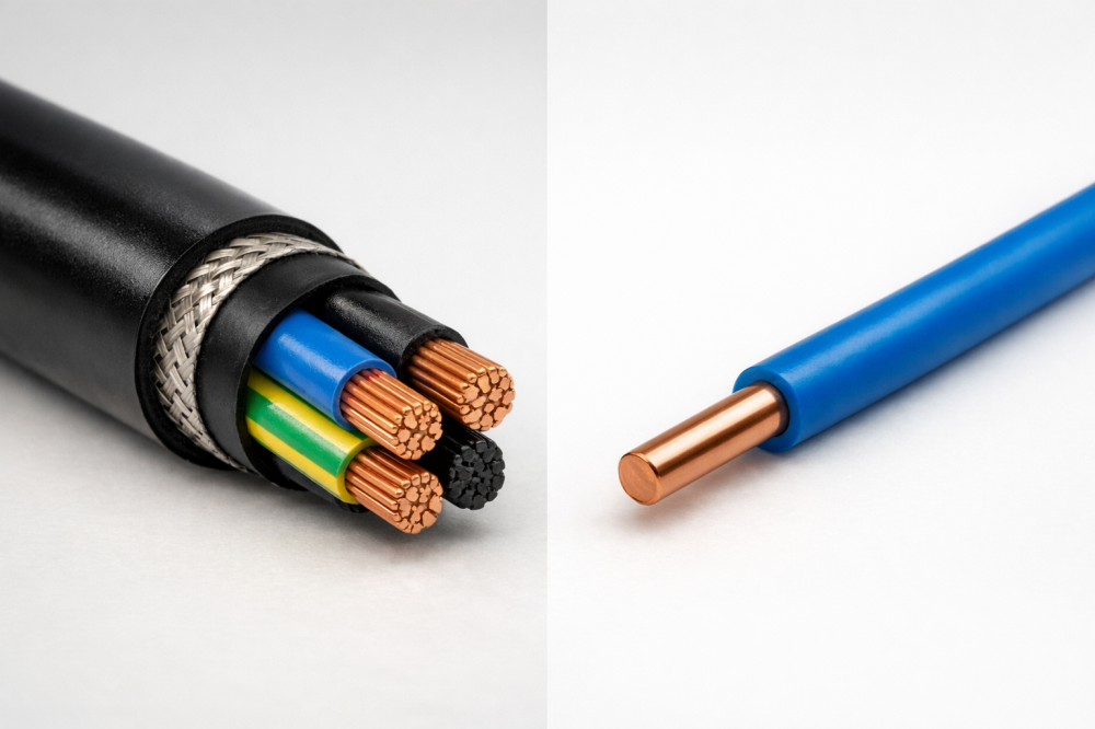 Отличие кабеля от провода