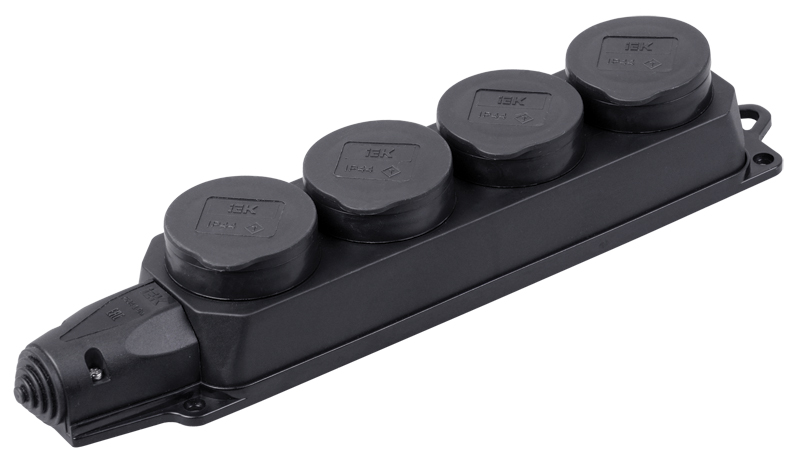 ОМЕГА Розетка каучук четырехместная с защитными крышками IP44 фото