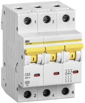 Выключатель автоматический ВА47-60M 3Р 63А 6кА С фото